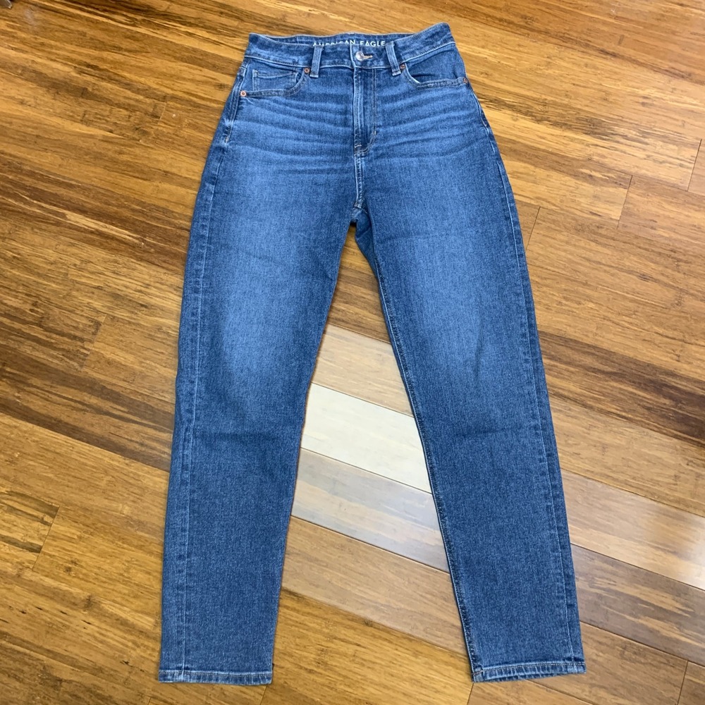American Eagle Outfitters High-Rise Blue Mom Jeans